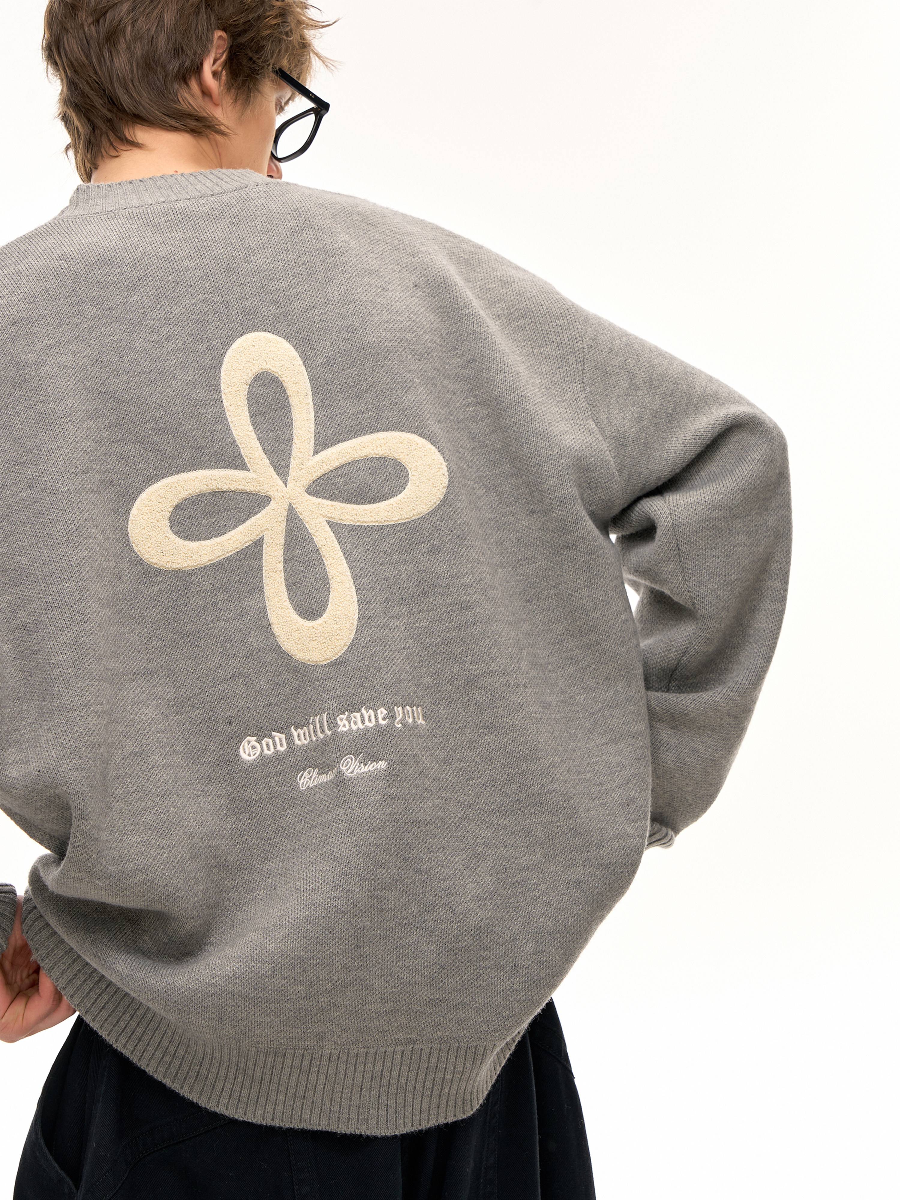 Oversized Graphic Unisex Knit Cardigan