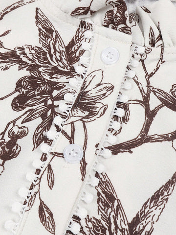Floral Print Lon Sleeve Bohemian Shirt
