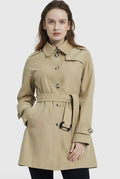 Classic Belted Double Breasted Trench Coat
