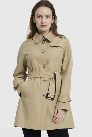 Classic Belted Double Breasted Trench Coat