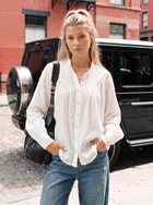 Oversized Textured Button Down Shirt