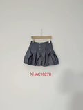 High Waisted Pleated Bubble Skirt