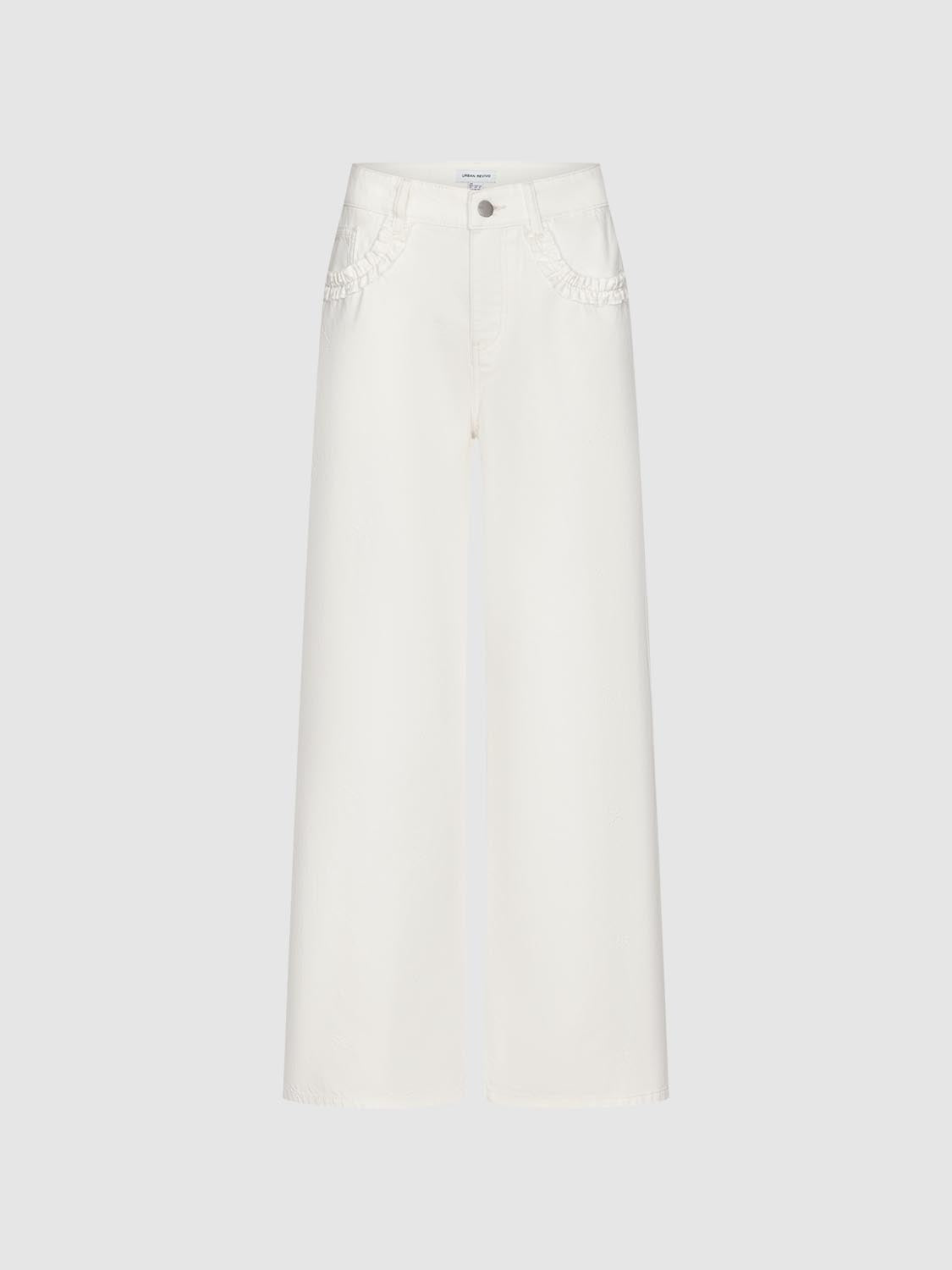 Urban Revivo Wide Leg Jeans-White