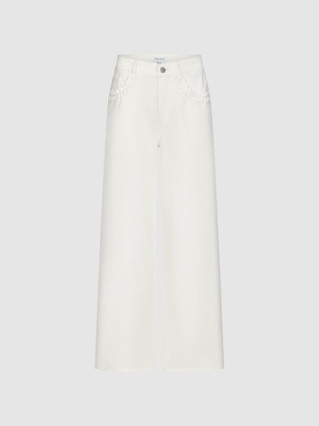 Urban Revivo Wide Leg Jeans-White