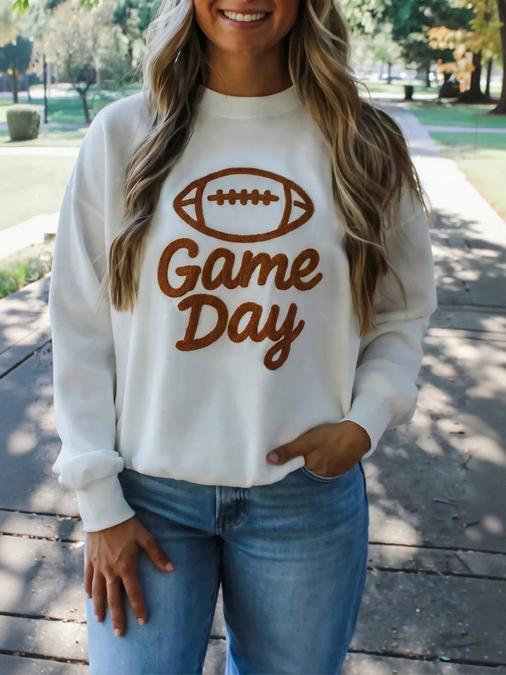 Cozy Textured Game Day Sweatshirt
