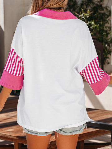 Glitter Embroidered Short Sleeve T-Shirt