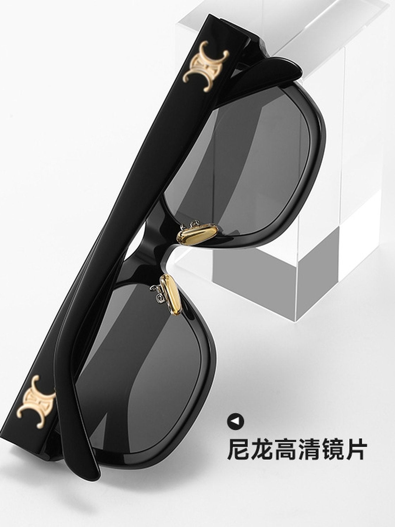 Handmade Premium Oversized Black Sunglasses