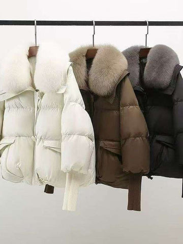 Faux Fur Collar Puffer Jacket