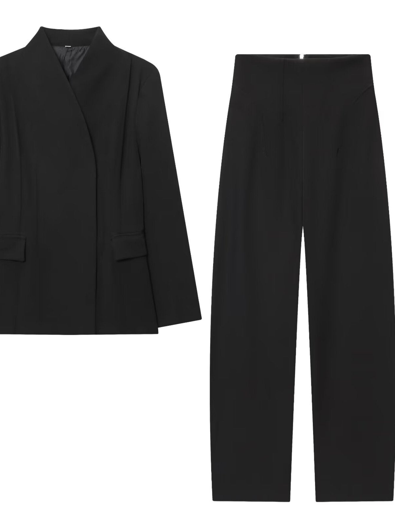 Elegant Tailored White Pant Suit Set