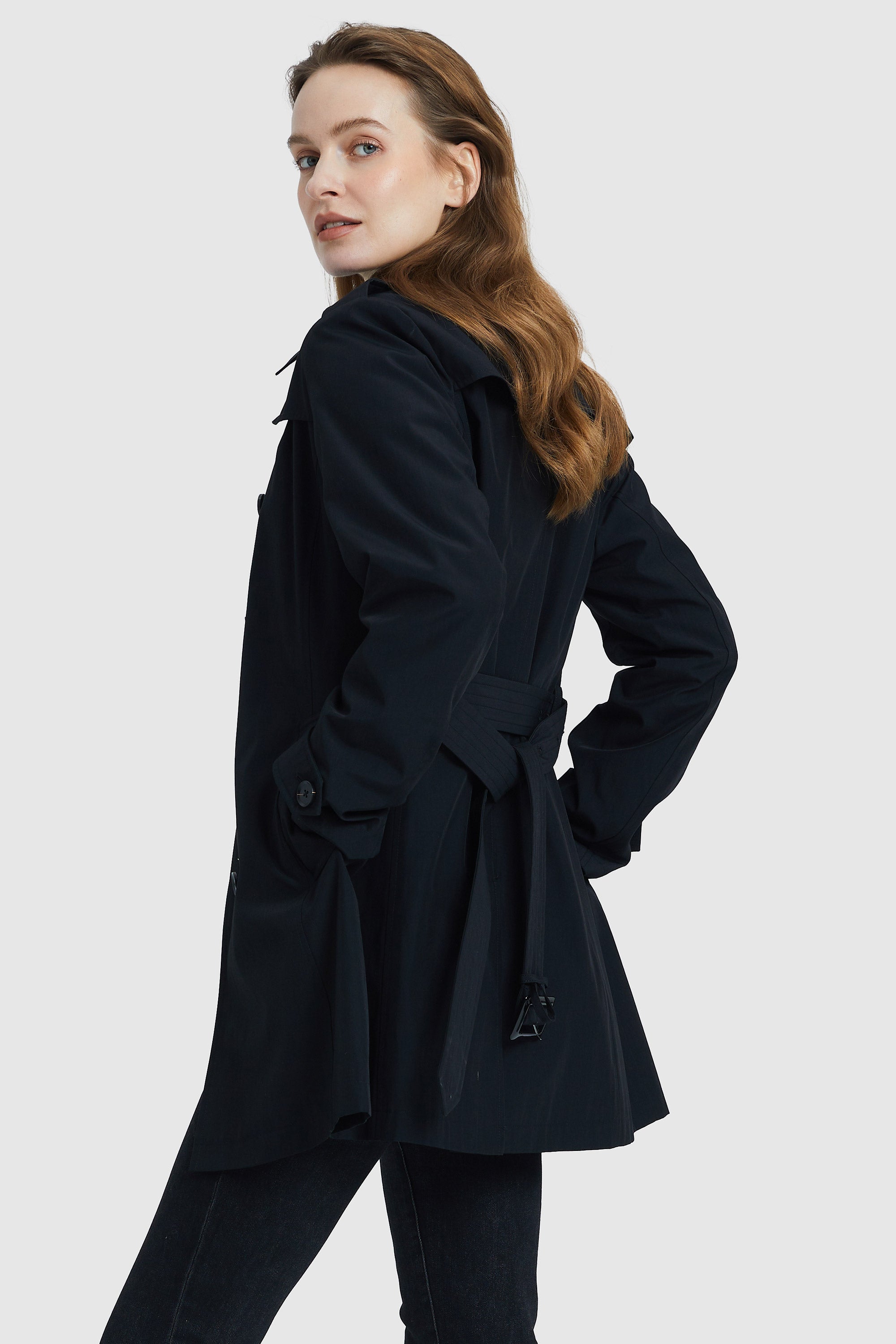 Classic Belted Double Breasted Trench Coat