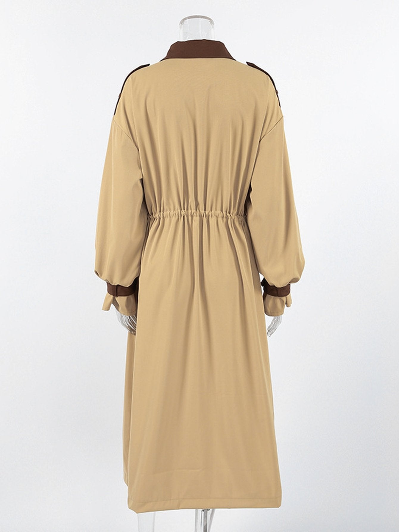 Oversized Colorblock Utility Trench Coat