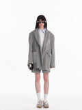 Oversized Drawstring Detail Blazer Jacket