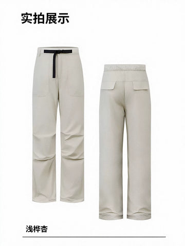 High Waisted Casual Belted Pants