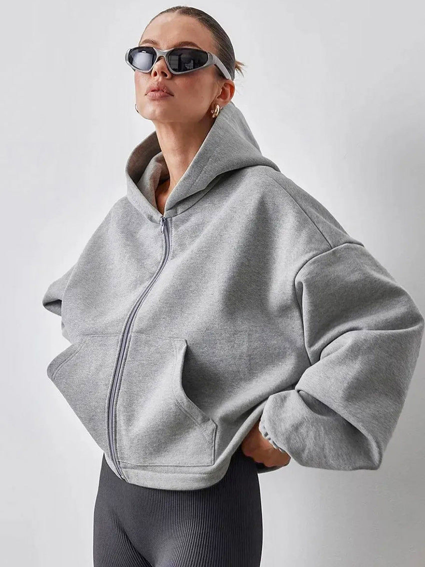 Oversized Boxy Zip Up Hoodie