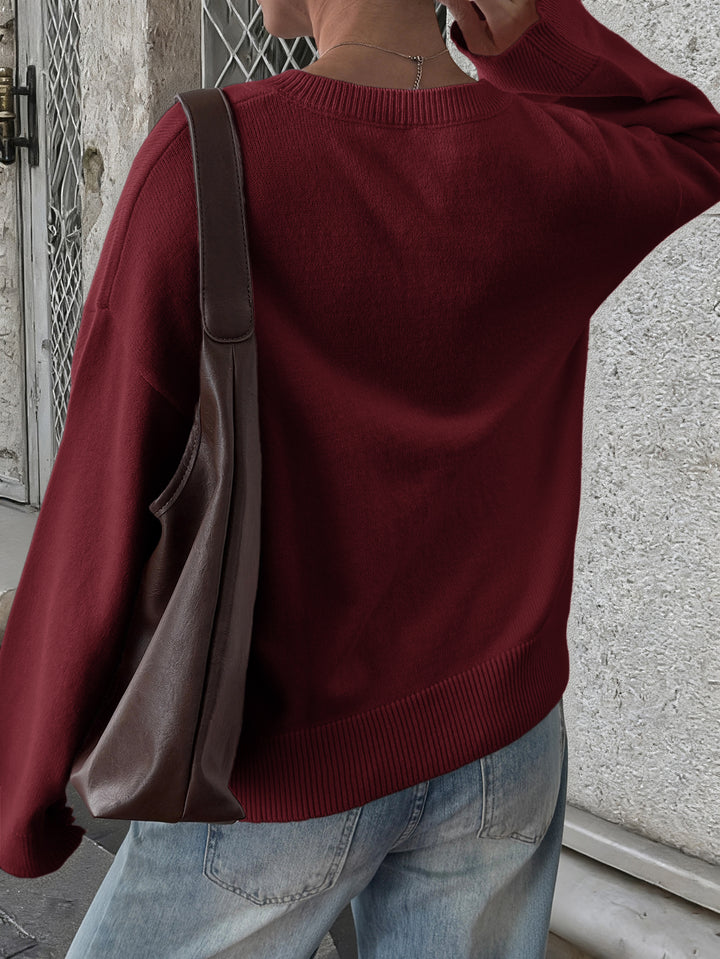 Oversized V Neck Pullover Sweater