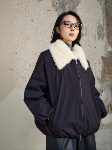 Faux Fur Collar Puffer Jacket