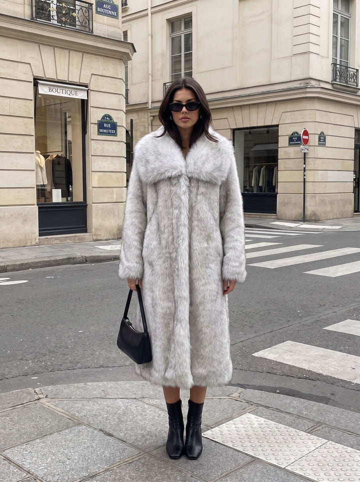 Luxurious Plush Long Faux Fur Coat