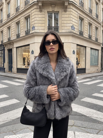 Luxurious Plush Grey Faux Fur Vest