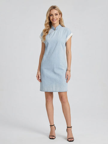 MO&Co. Cheongsam Denim Mini Dress