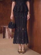 Elegant Floral Lace Mermaid Skirt