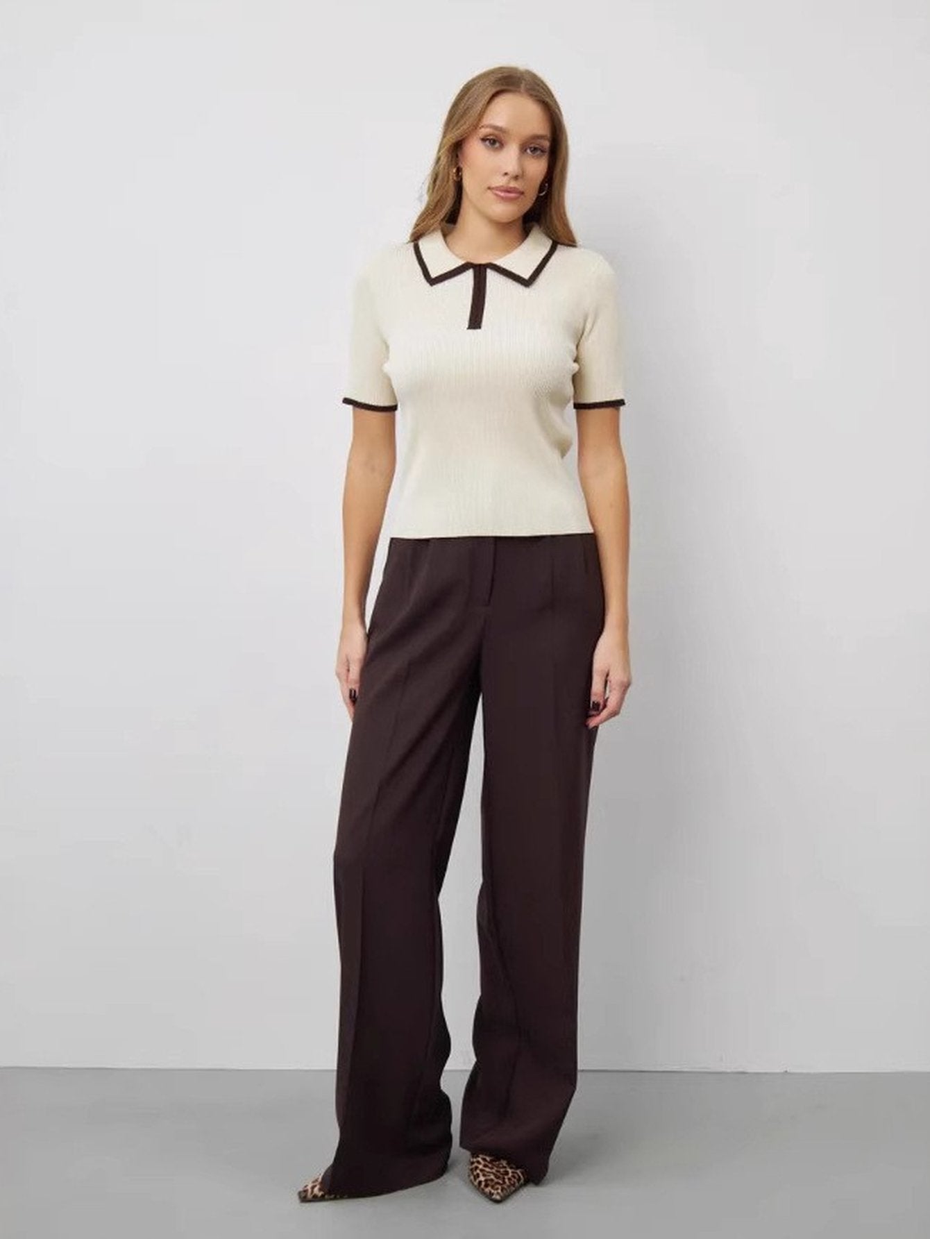 Short Sleeve Color-Blocked Casual Polo Shirt