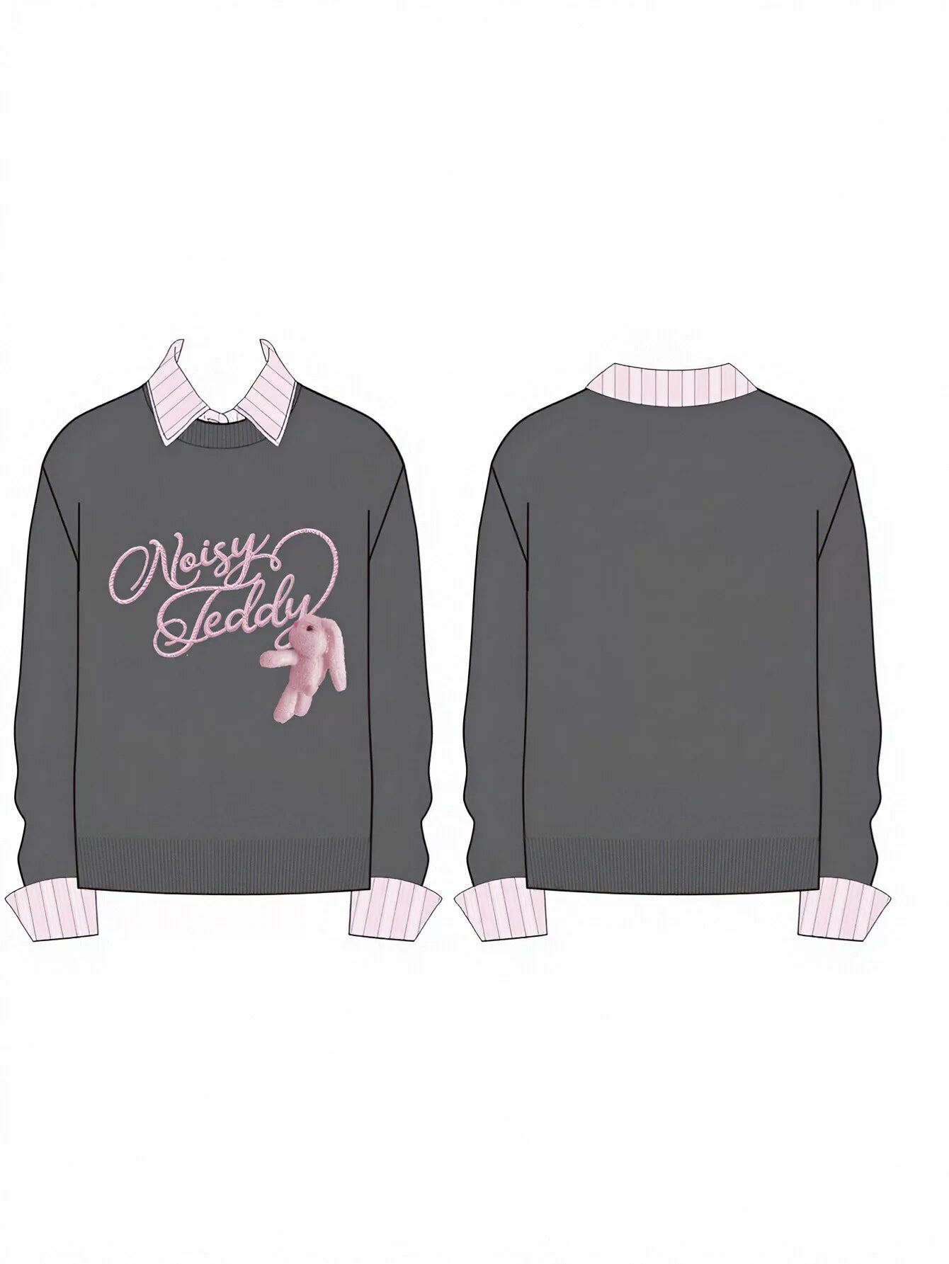 Cozy Layered Graphic Knit Sweater