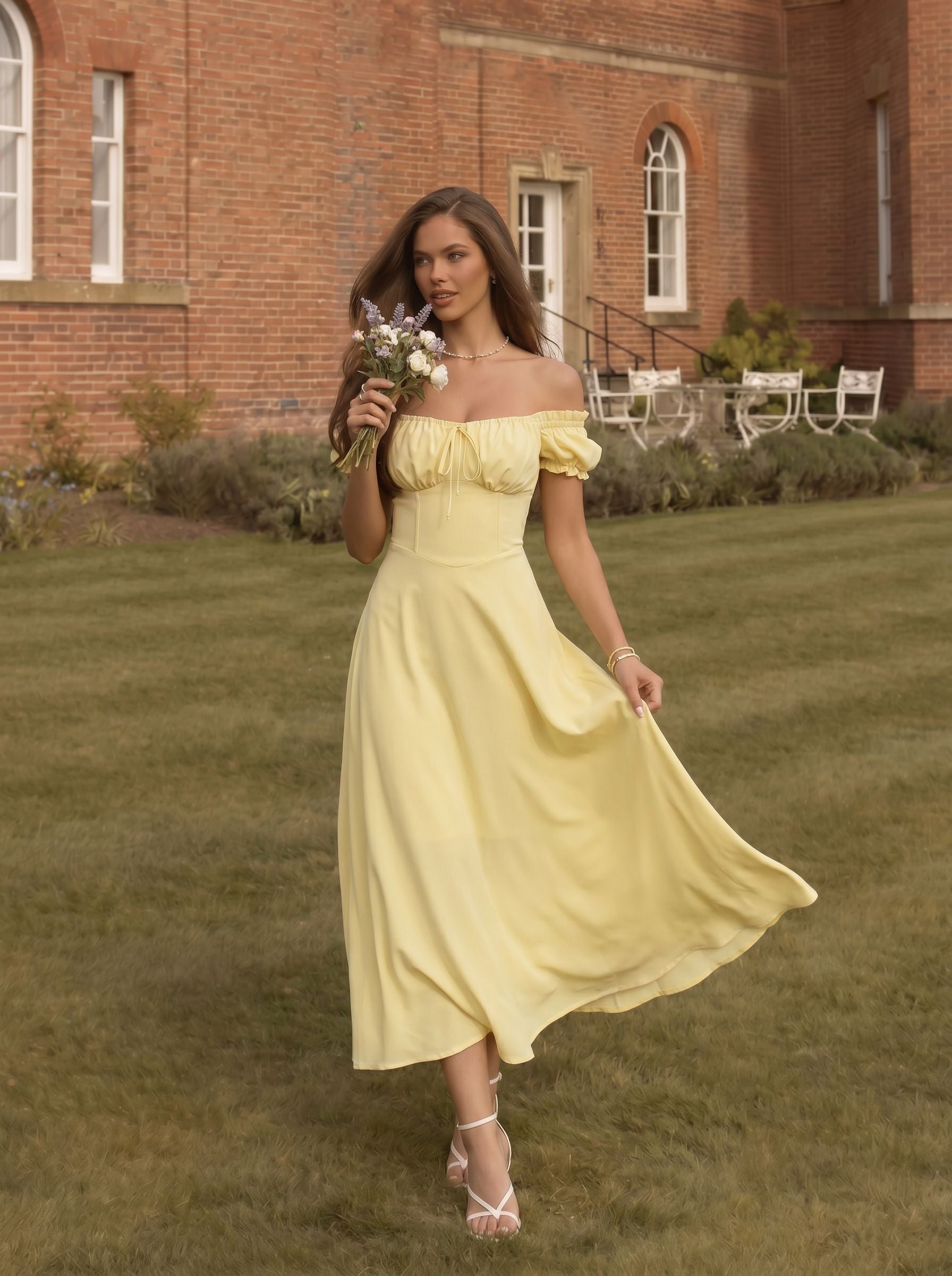 Elegant Off Shoulder Midi Dress