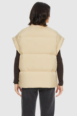 Oversized Padded Stand Collar Vest