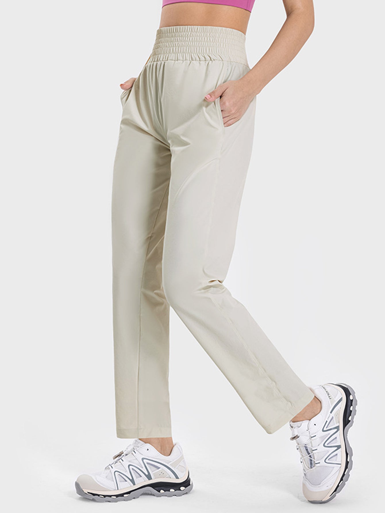 Cooling Fabric Straight Leg Active Pants-Multicolor