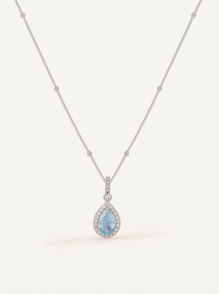 Elegant Teardrop Crystal Pendant Necklace