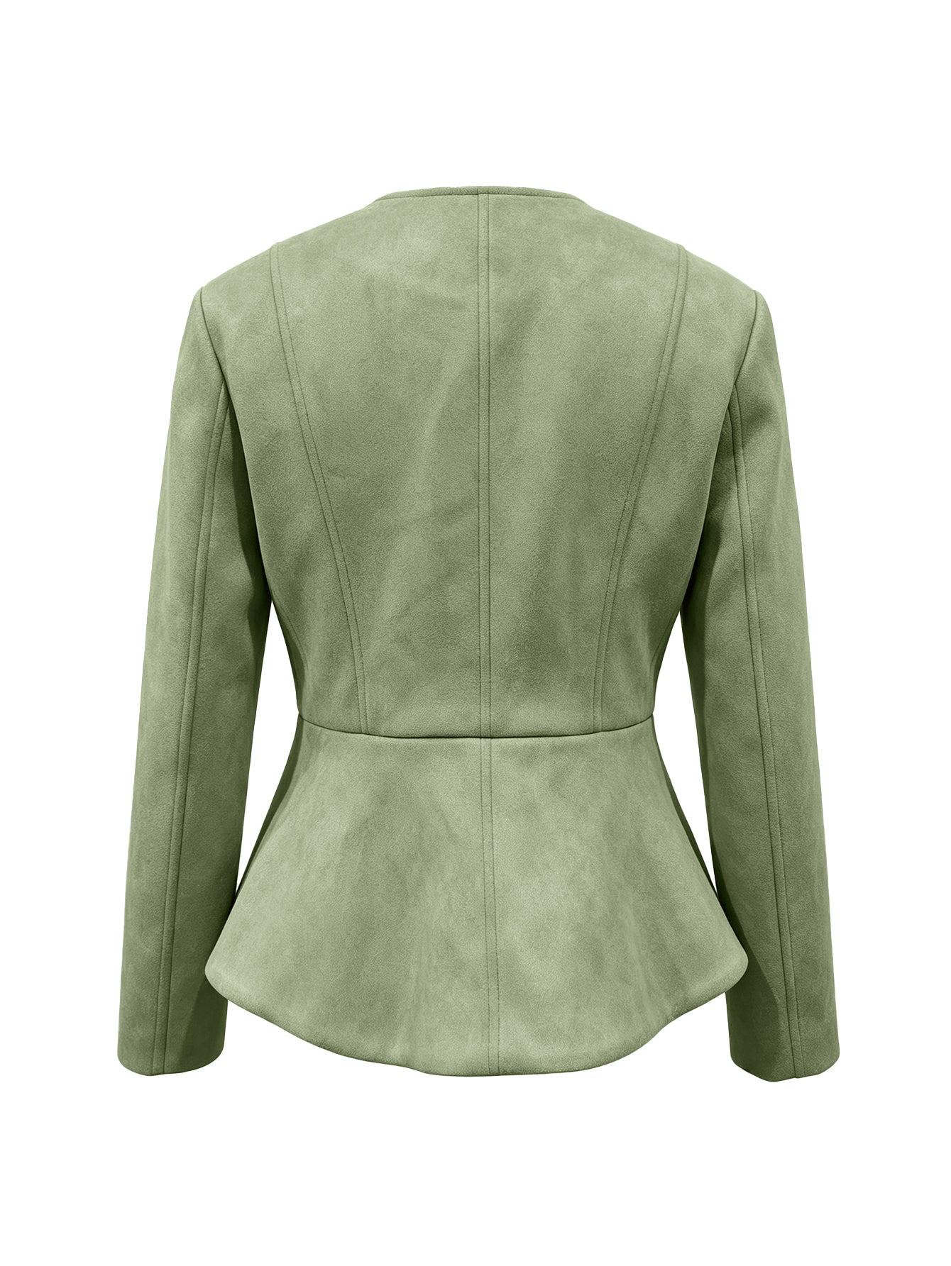 Fitted Peplum Faux Suede Jacket