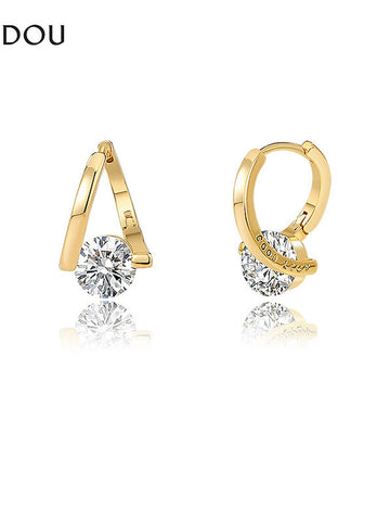 Minimalist Dainty Cubic Zirconia Hoop Earrings