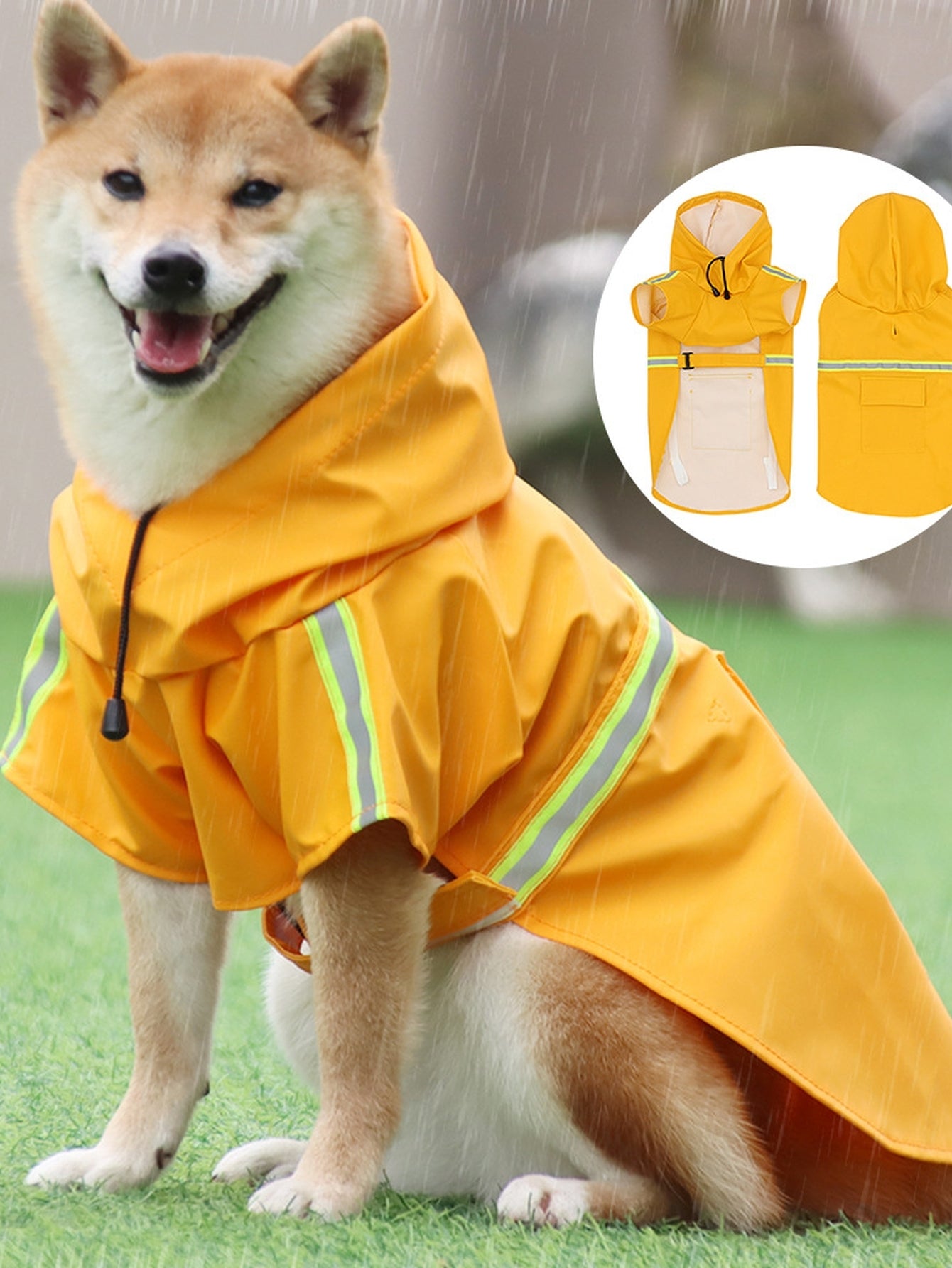 Waterproof Reflective Hooded Dog Raincoat