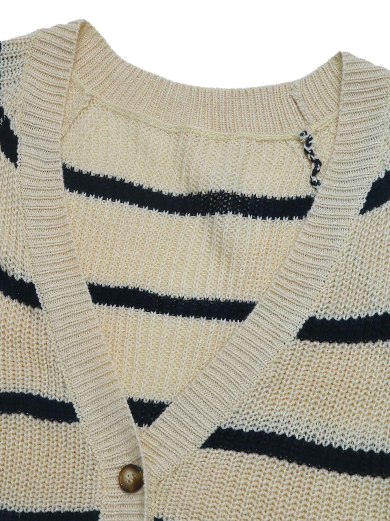 Cozy Striped Button Down Cardigan
