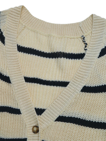 Cozy Striped Button Down Cardigan
