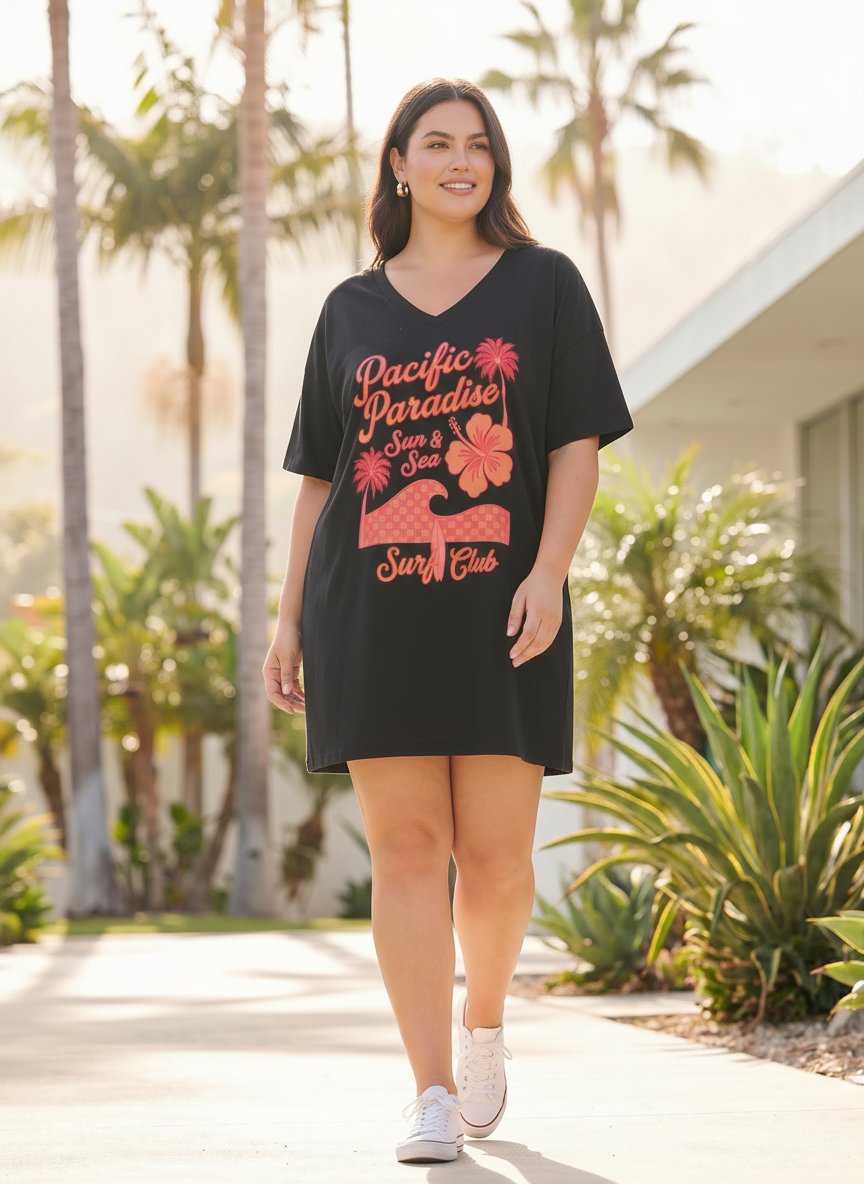 Casual Graphic Print T-Shirt Dress