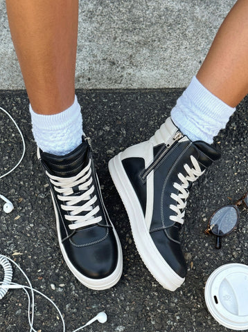 High Top Side Zipper Modern Sneakers