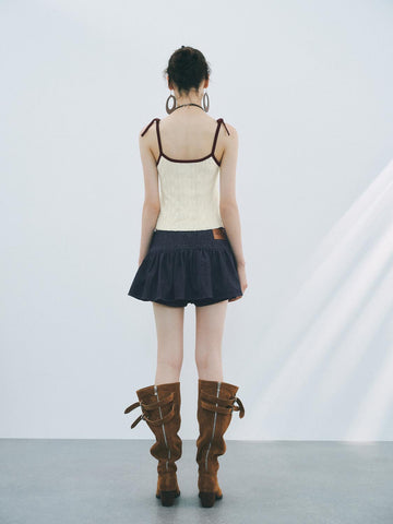 Urban Revivo Denim Mini Skirts-Blue