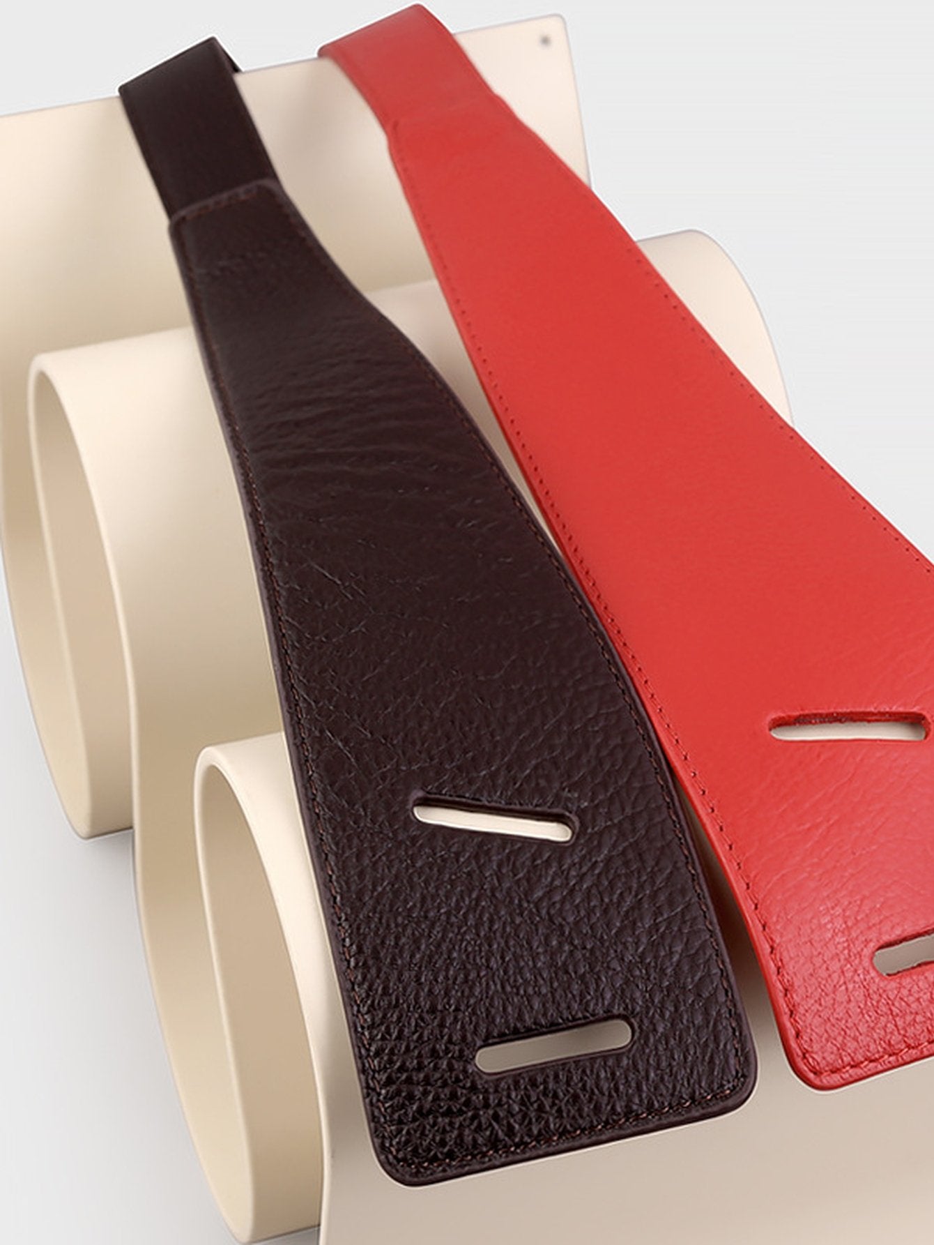 Modern Red Leather Knot Belt