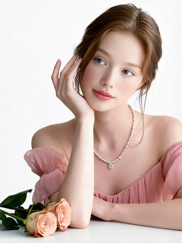Elegant Dainty Pearl Crystal Necklace