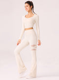High Waisted Cutout Flare Yoga Pants