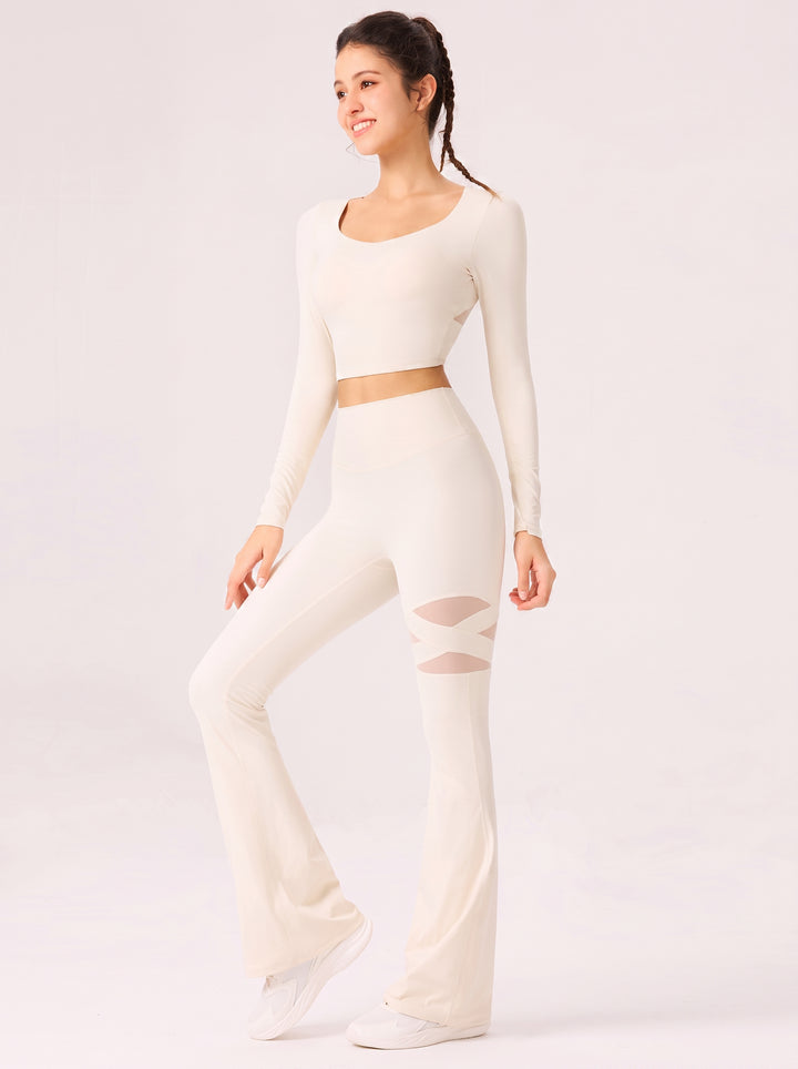 High Waisted Cutout Flare Yoga Pants