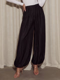 High Waisted Pleated Harem Pants