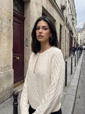 Cozy Button Front Cable Knit Sweater