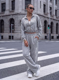 Oversized Graphic Zip Up Pants Set