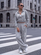 Oversized Graphic Zip Up Pants Set