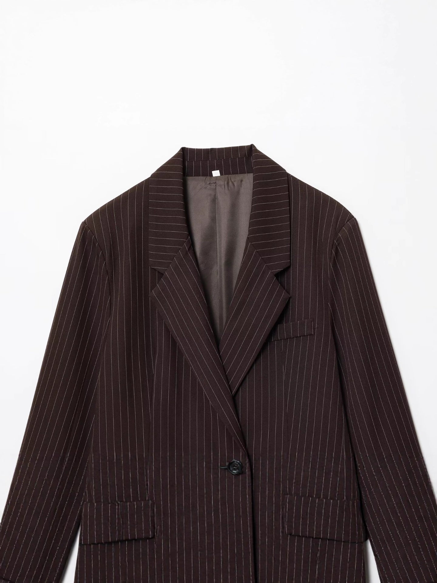 Oversized Pinstripe Double Breasted Blazer Jacket