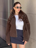Vintage Brown Suede Zip Jacket