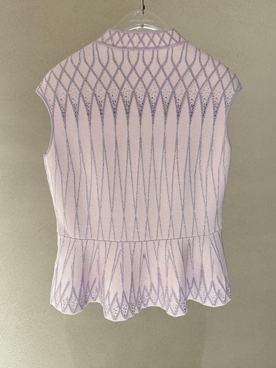 Sparkling Embellished Peplum Knit Sweater