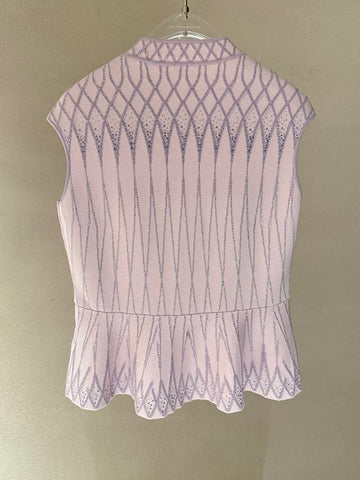 Sparkling Embellished Peplum Knit Sweater